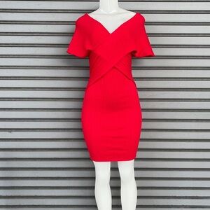 HWA Apparel Mini Red Off Shoulder Dress Size M